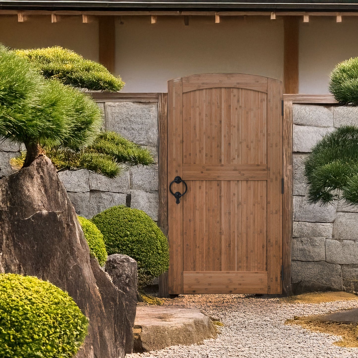 The Montevideo Deluxe, Unfinished, Bamboo Fence Gate (Tall 72" H x 39" W)