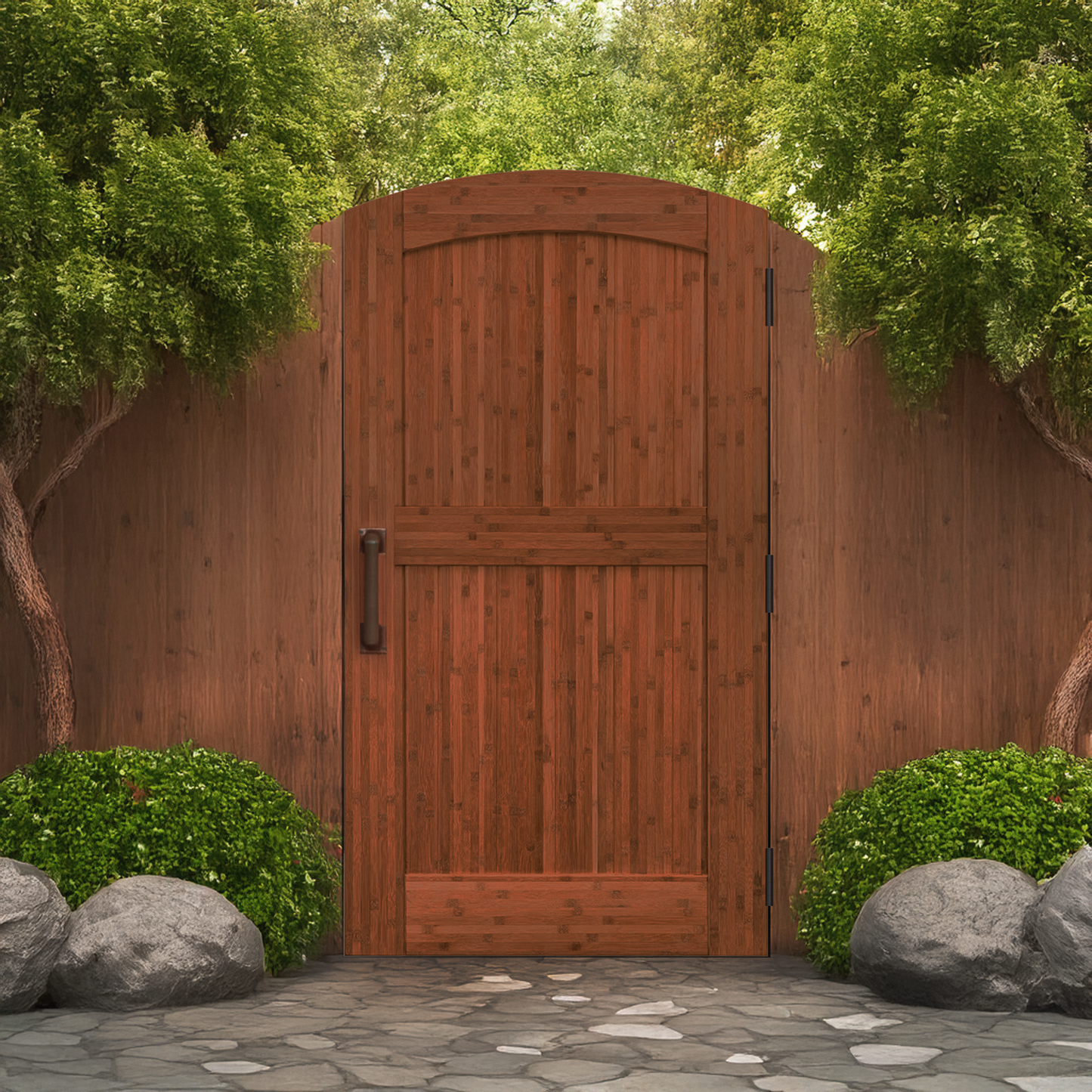 The Montevideo Deluxe, Unfinished, Bamboo Fence Gate (Tall 72" H x 39" W)