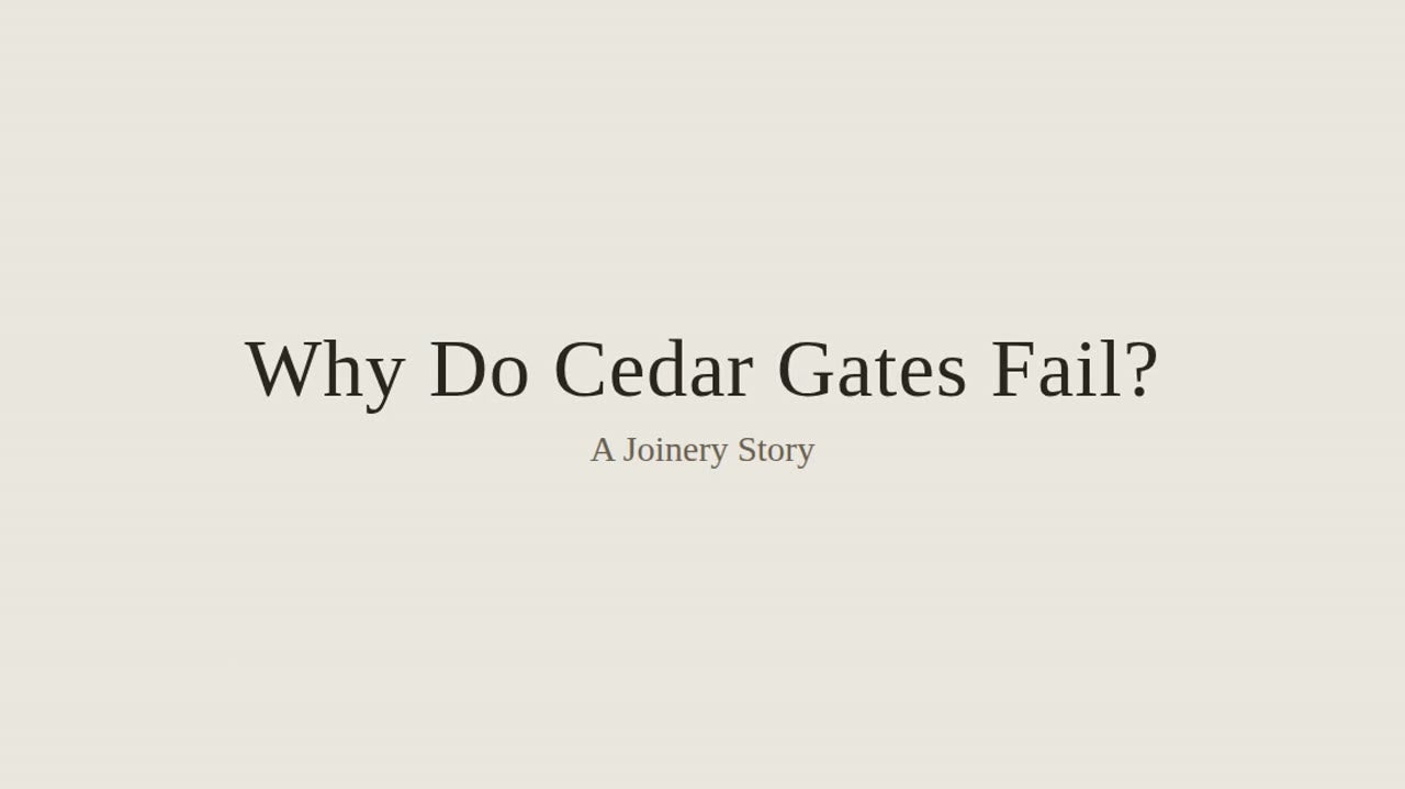 Why Cedar Gates Fail video